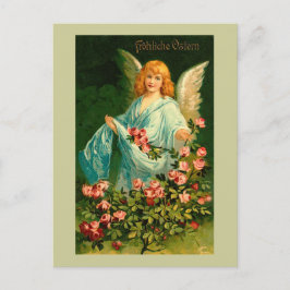 De mooie Duitse Vintage Engel van Pasen Feestdagenkaart