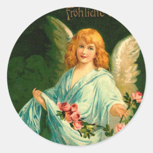 De mooie Duitse Vintage Engel van Pasen Ronde Sticker