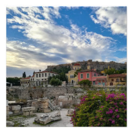 De mooie en kleurrijke Athene Foto Afdruk