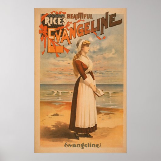 De mooie Evangeline Woman van Rijst in de Oceaan Poster (Voorkant)