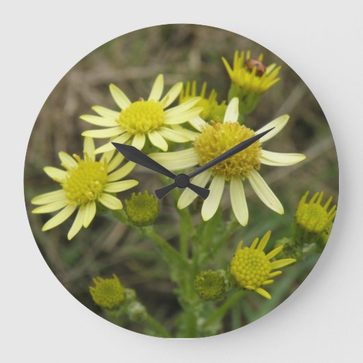 De mooie Gele Klok van de Muur Wildflowers (Voorkant)