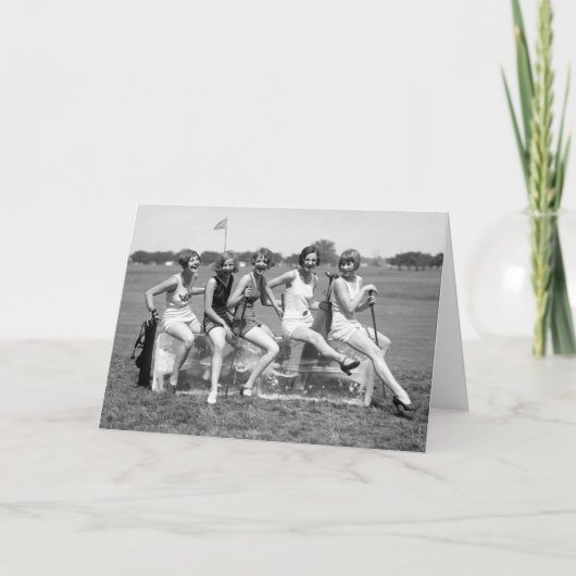 De mooie Golfspelers van het Meisje, jaren '20 Kaart (Voorkant)