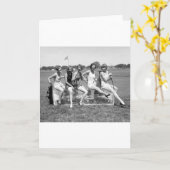 De mooie Golfspelers van het Meisje, jaren '20 Kaart (Gele Bloem)