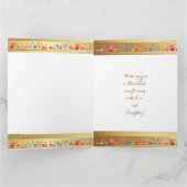 De Mooie Gouden Joodse Vakantie Menorah van de Bedankkaart (Binnen)