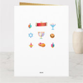 De Mooie Gouden Joodse Vakantie Menorah van de Bedankkaart (Achterkant)