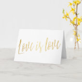 De mooie gouden kalligrafie "Liefde is liefde " Kaart (Gele Bloem)