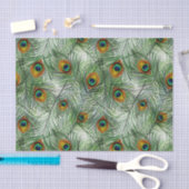 De mooie Groene Veer van de Pauw Tissuepapier (Craft)