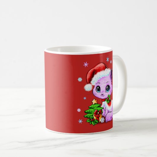 De mooie Hand Getrokken Mok van de Kat van (Voorkant rechts)