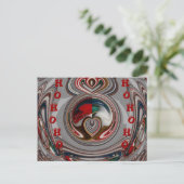 De mooie harten Hohoho van Kerstmis! De kleur van Feestdagenkaart (Staand voorkant)