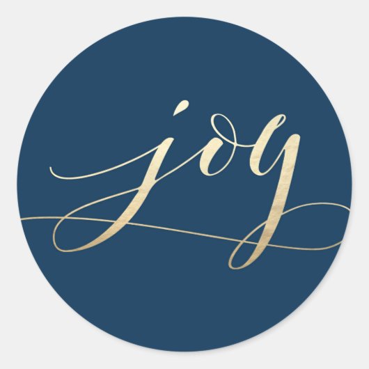 De mooie Joy Navy Faux Folie kerstavond Ronde Sticker (Voorkant)