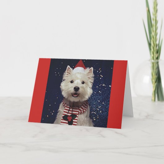 De mooie Kaart van Westie Kerstmis-Themed (Voorkant)