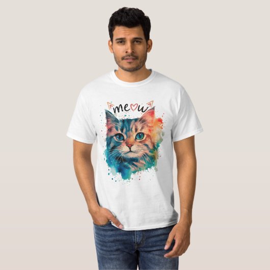 De mooie kat🐱 miauw t-shirt (Voorkant volledig)