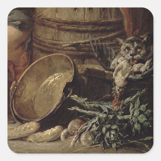 De mooie keuken Maid Vierkante Sticker (Voorkant)