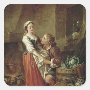 De mooie keuken Maid Vierkante Sticker