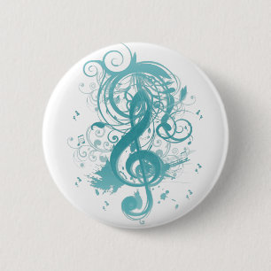 De mooie koele muzieknoten met ploeteren ronde button 5,7 cm