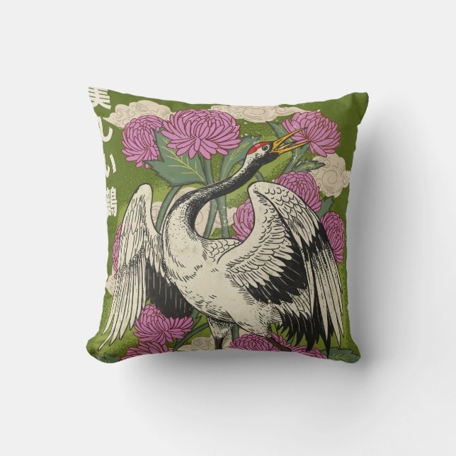 De Mooie Kraanvogel Kussen (Voorkant)