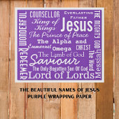 De mooie namen van Jezus Paarse Cadeaupapier