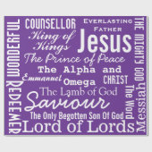 De mooie namen van Jezus Paarse Cadeaupapier (Vlak)