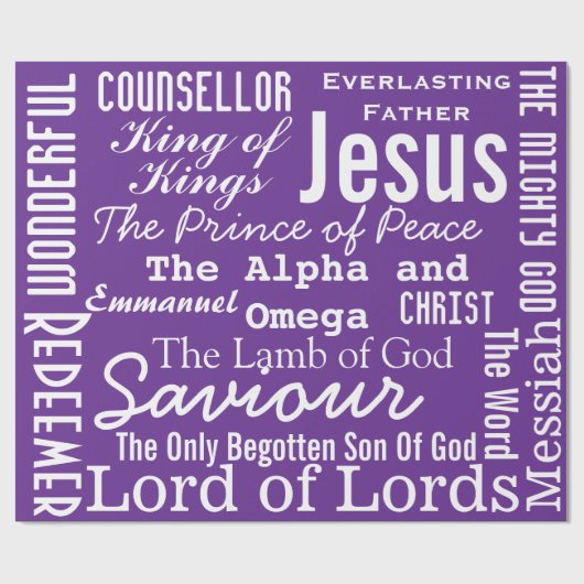 De mooie namen van Jezus Paarse Cadeaupapier (Vlak)