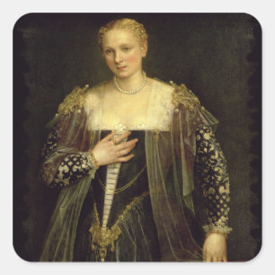 De mooie Nani (olie op doek) Vierkante Sticker