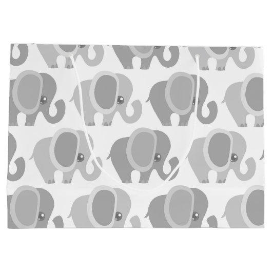 De mooie Neutrale Grijze Olifant van het Baby Large Cadeautasje (Achterkant)