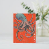 De Mooie Octopus Uitnodiging Briefkaart (Staand voorkant)