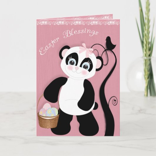 De mooie Panda van Pasen Feestdagen Kaart (Voorkant)