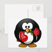 De mooie Pinguïn van Valentijn Feestdagenkaart (Voorkant / Achterkant)