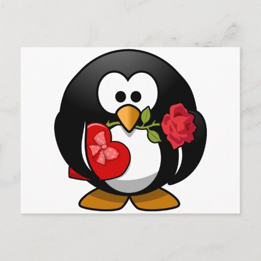De mooie Pinguïn van Valentijn Feestdagenkaart (Voorkant)