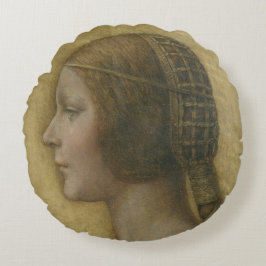 De mooie prinses (door Leonardo da Vinci) Rond Kussen