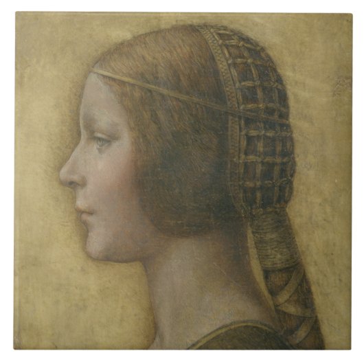 De mooie prinses (door Leonardo da Vinci) Tegeltje (Voorkant)