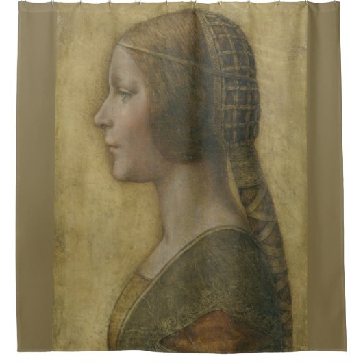 De mooie prinses (van Leonardo da Vinci) Douchegordijn (Voorkant)