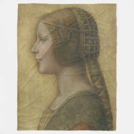 De mooie prinses (van Leonardo da Vinci) Fleece Deken