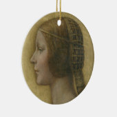 De mooie prinses (van Leonardo da Vinci) Keramisch Ornament (Rechts)