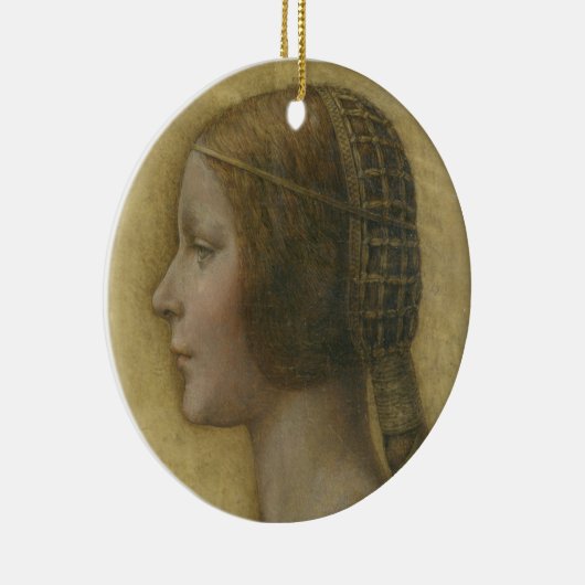 De mooie prinses (van Leonardo da Vinci) Keramisch Ornament (Rechts)