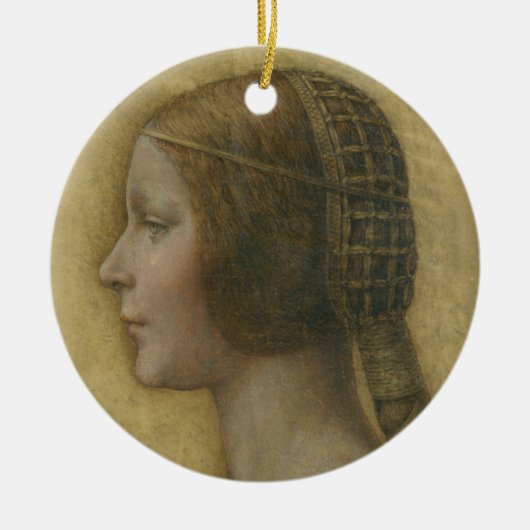 De mooie prinses (van Leonardo da Vinci) Keramisch Ornament (Voorkant)