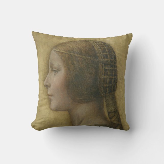 De mooie prinses (van Leonardo da Vinci) Kussen (Voorkant)