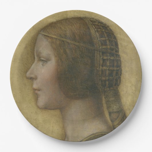 De mooie prinses (van Leonardo da Vinci) Papieren Bordje (Voorkant)
