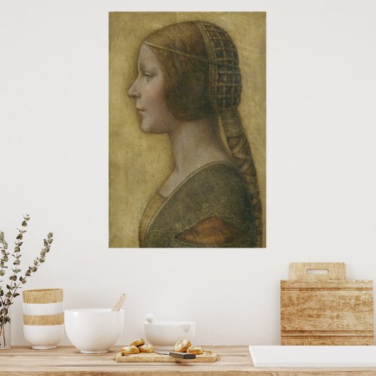 De mooie prinses (van Leonardo da Vinci) Poster (Keuken)