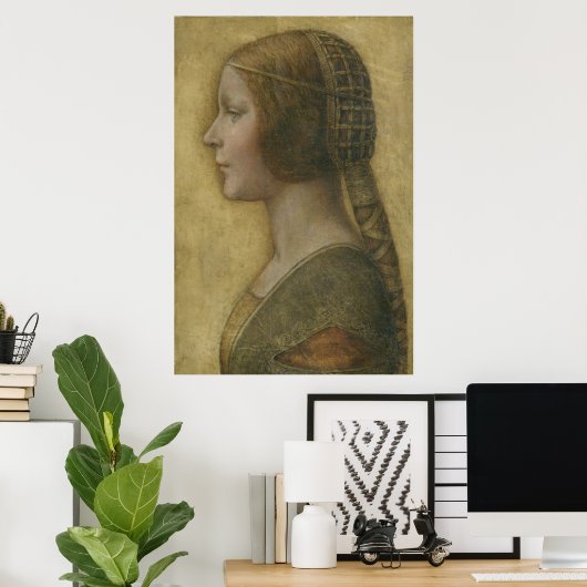 De mooie prinses (van Leonardo da Vinci) Poster (Thuiskantoor)
