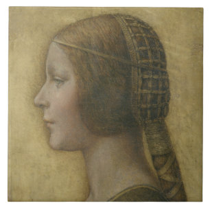 De mooie prinses (van Leonardo da Vinci) Tegeltje