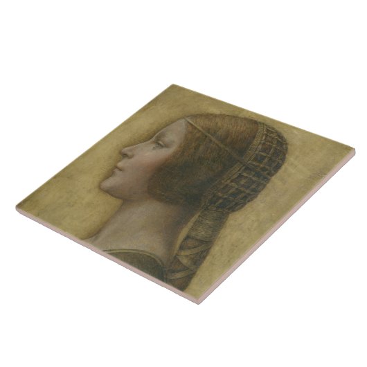 De mooie prinses (van Leonardo da Vinci) Tegeltje (Zijkant)