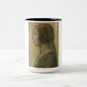 De mooie prinses (van Leonardo da Vinci) Tweekleurige Koffiemok