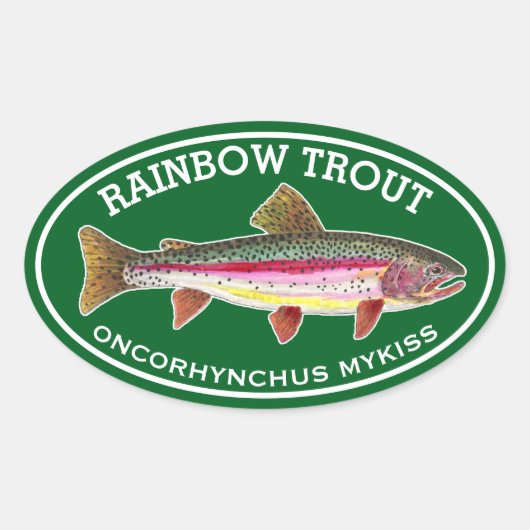 De Mooie Regenboogforel Ovale Sticker (Voorkant)