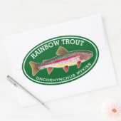 De Mooie Regenboogforel Ovale Sticker (Envelop)