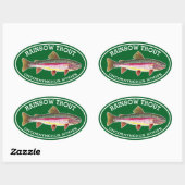 De Mooie Regenboogforel Ovale Sticker (Vel)