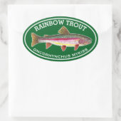 De Mooie Regenboogforel Ovale Sticker (Tas)