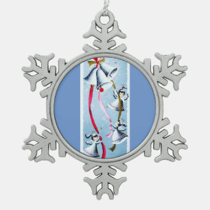 De mooie Retro Engelen van Vintage Mod. van het Tin Sneeuwvlok Ornament