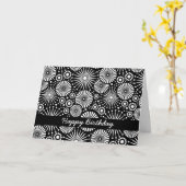 De mooie retro zwart-witte Kaart van de Verjaardag (Gele Bloem)