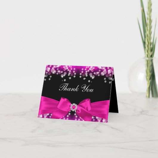 De mooie Roze Boog & de Fonkeling danken u kaarden Bedankkaart (Voorkant)